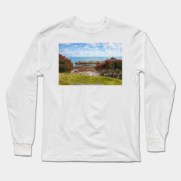 Scenic view from base of Mount Maunganui Long Sleeve T-Shirt by brians101